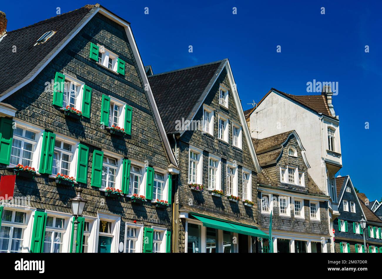 Historic slate houses in Solingen-Grafrath - North Rhine-Westphalia ...