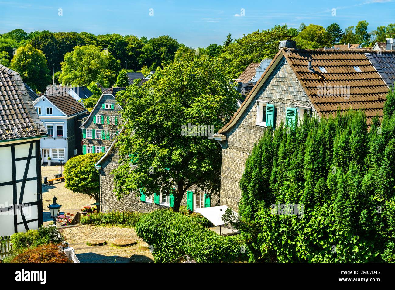 Historic half-timbered and slate houses in Solingen-Grafrath - North ...
