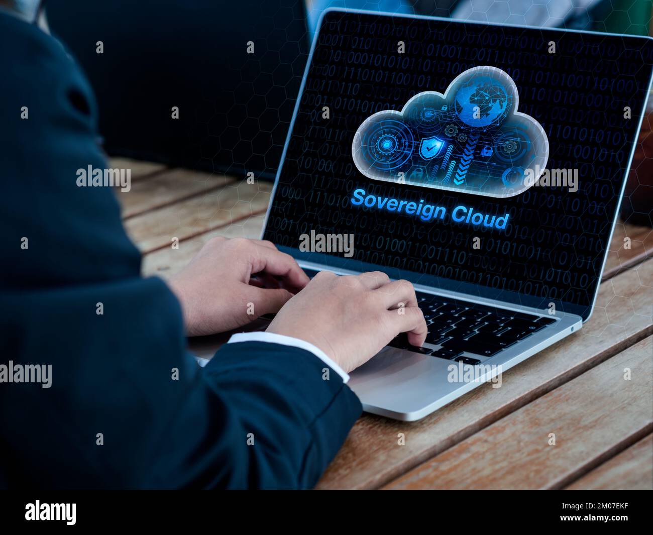 Sovereign cloud technology concept. Global network and solution