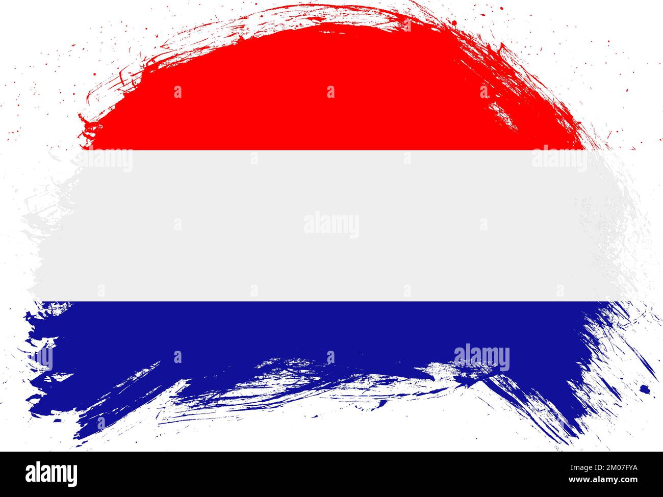 Distressed stroke brush painted flag of croatia on white background Stock Photo