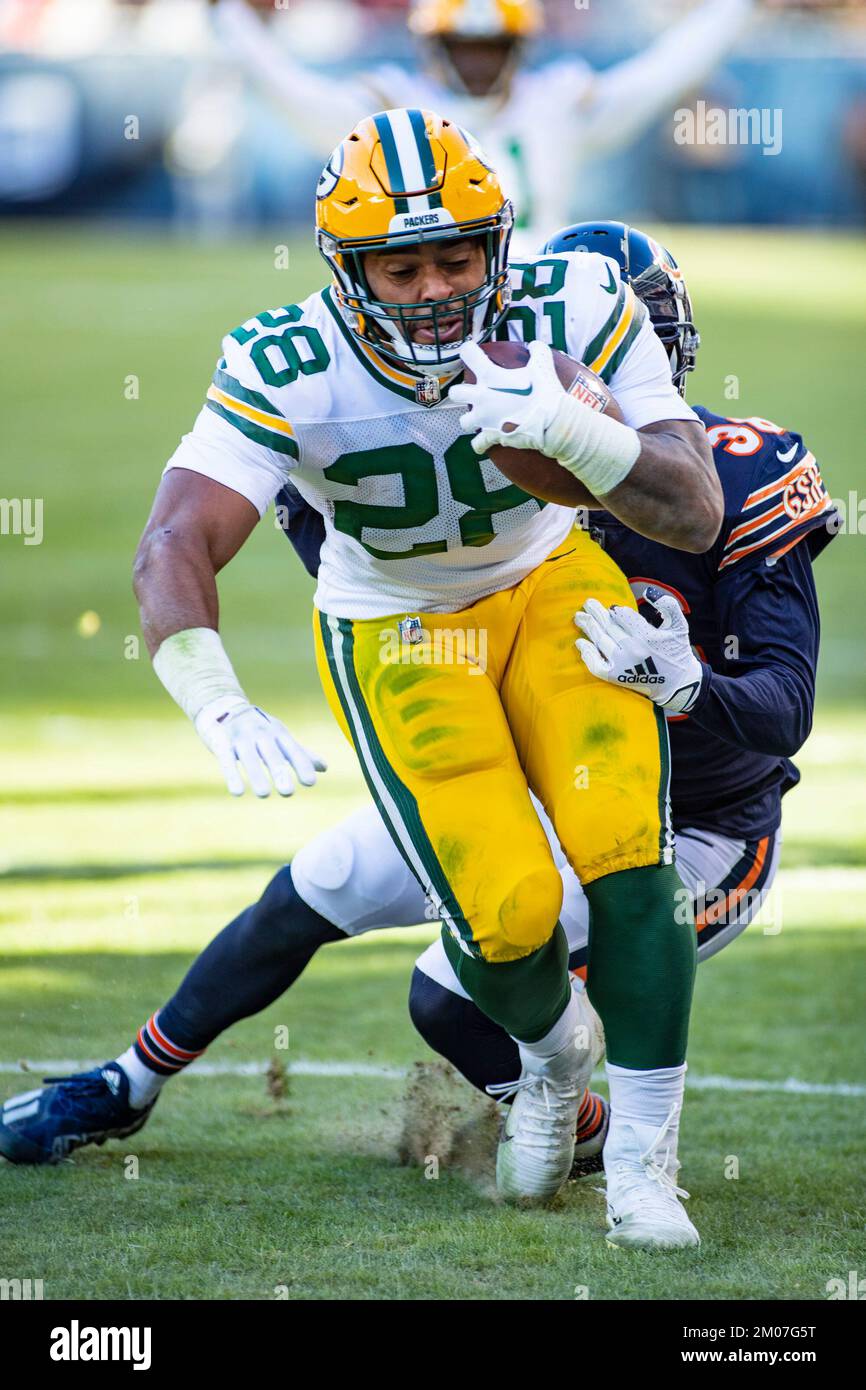 Green Bay Packers' AJ Dillon runs a drill at the NFL football team's  practice field Saturday, July 30, 2022, in Green Bay, Wis. (AP Photo/Morry  Gash Stock Photo - Alamy