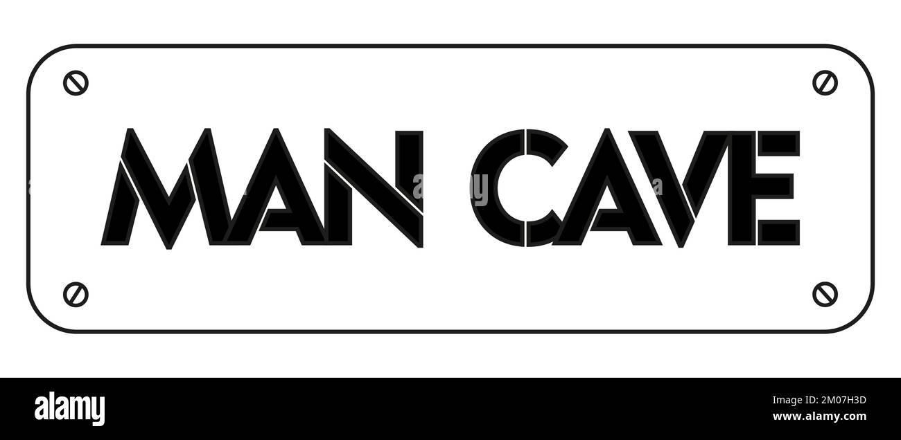 Man Cave Vector Sign flat illustration Stock Vector Image & Art Alamy