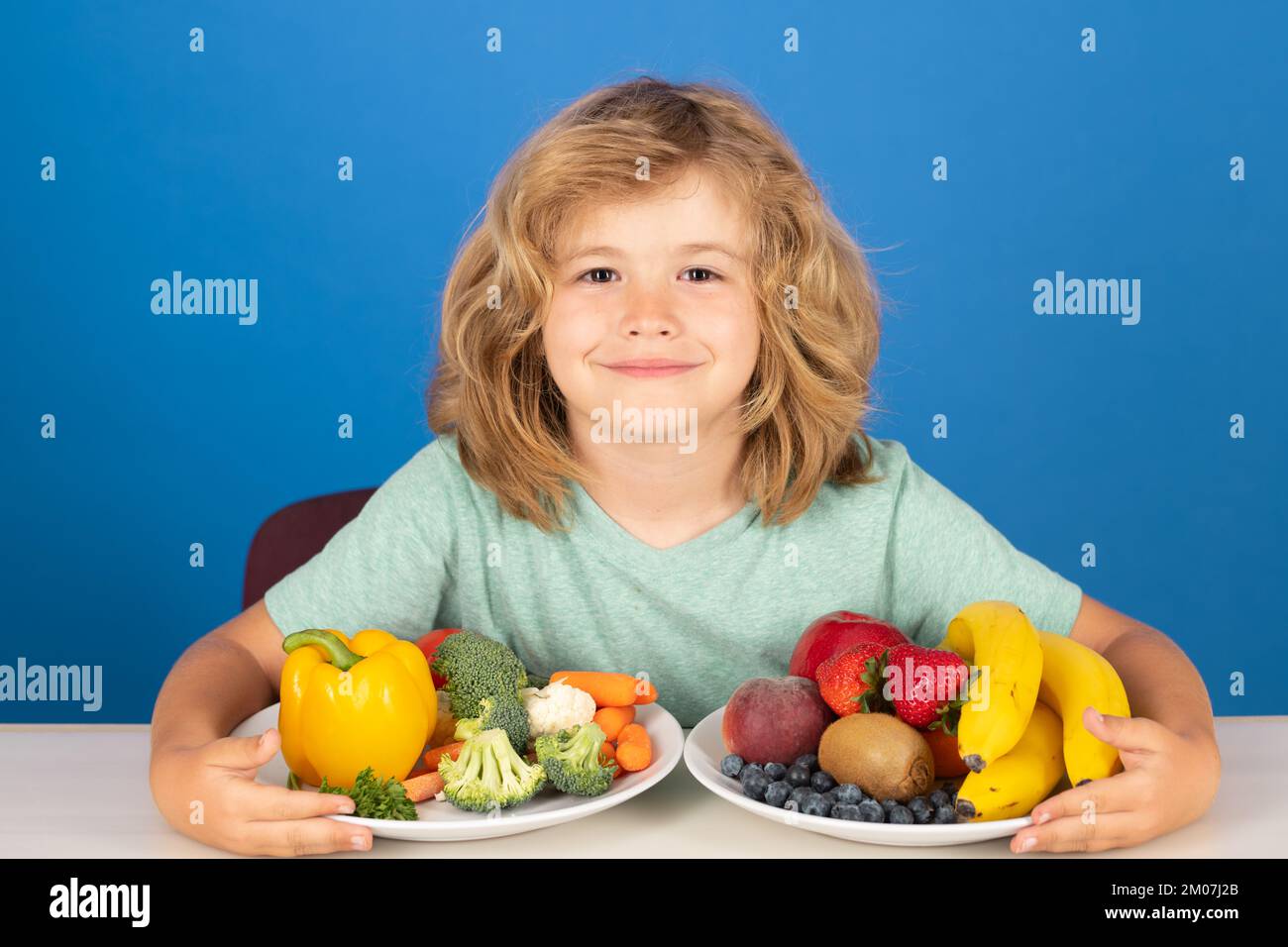 Fruits and vegetables for children. Healthy kids food Stock Photo - Alamy