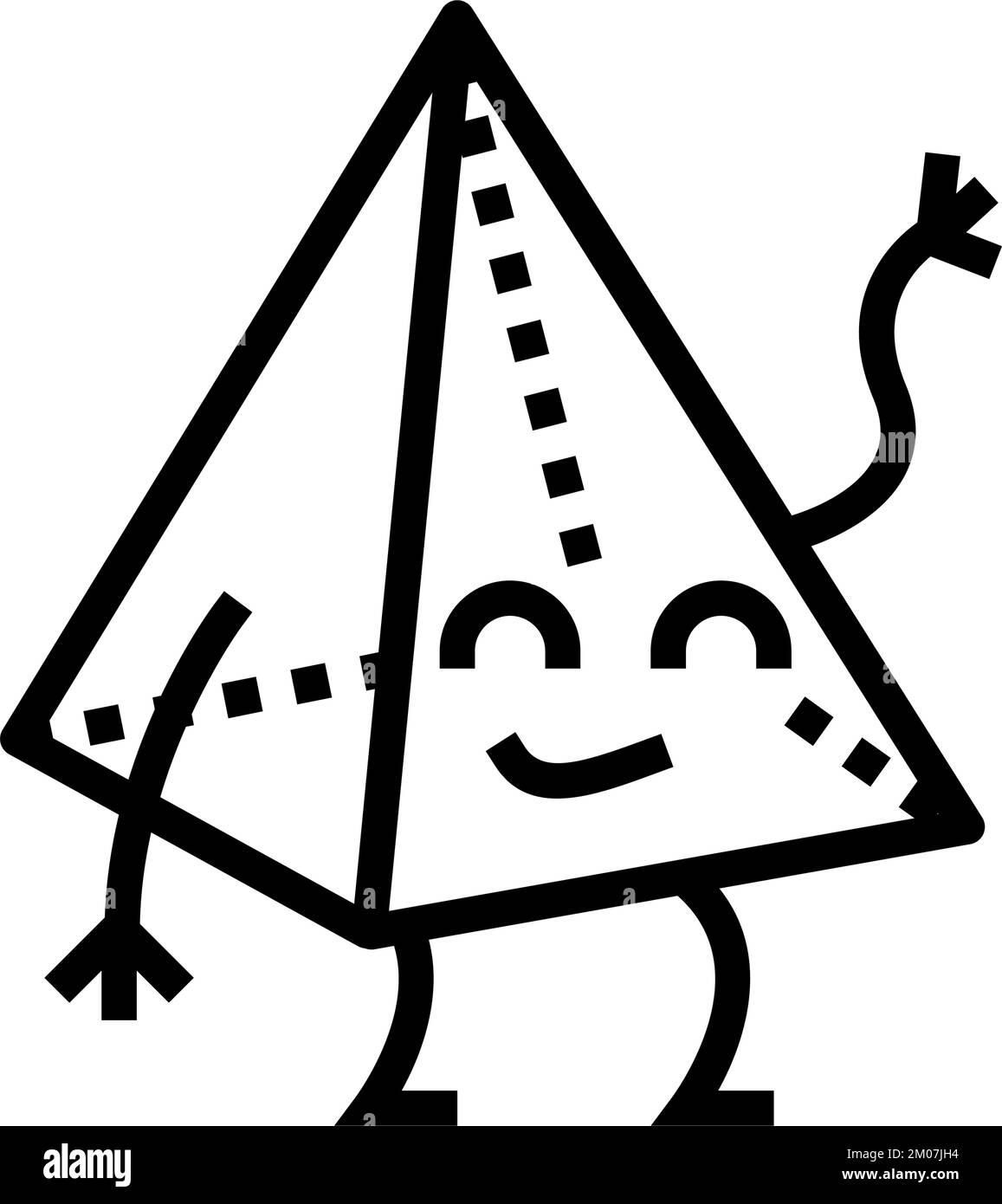 pyramid geometric shape character line icon vector illustration Stock ...