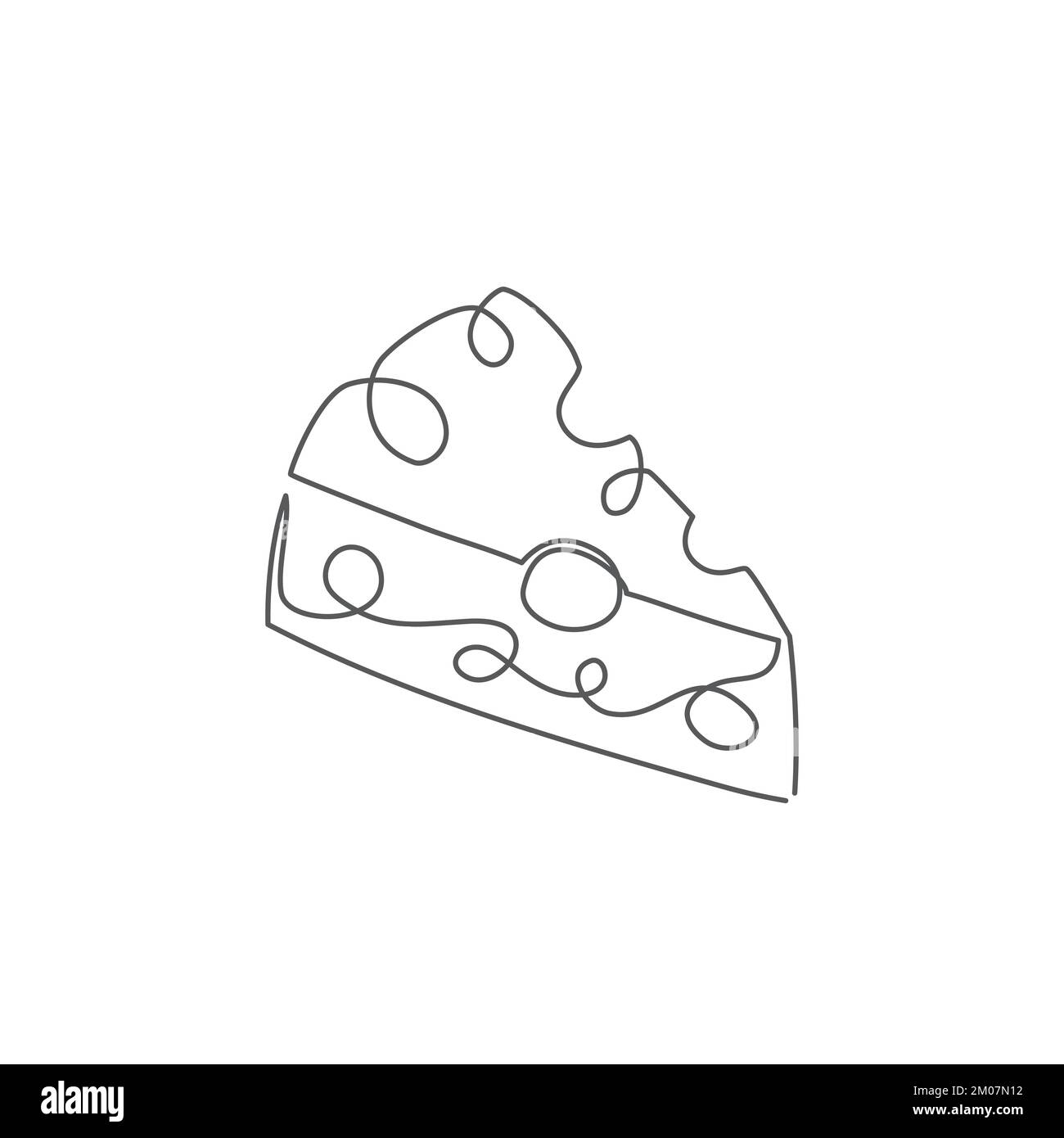 Cheese One line drawing on white background Stock Vector Image & Art