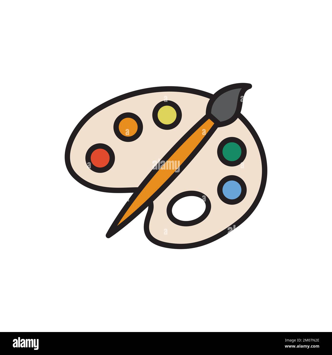 Palette icon on white background Stock Vector