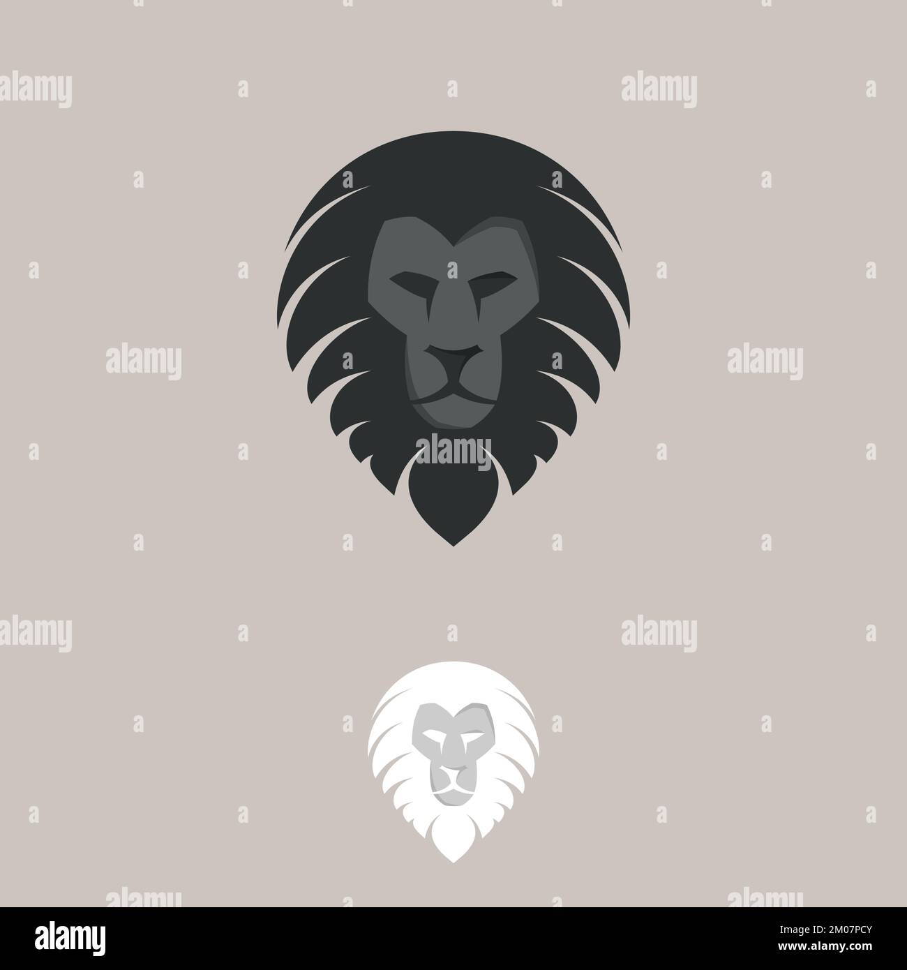 Simple lion logo design template. Vector illustration EPS.8 EPS.10 Stock Vector