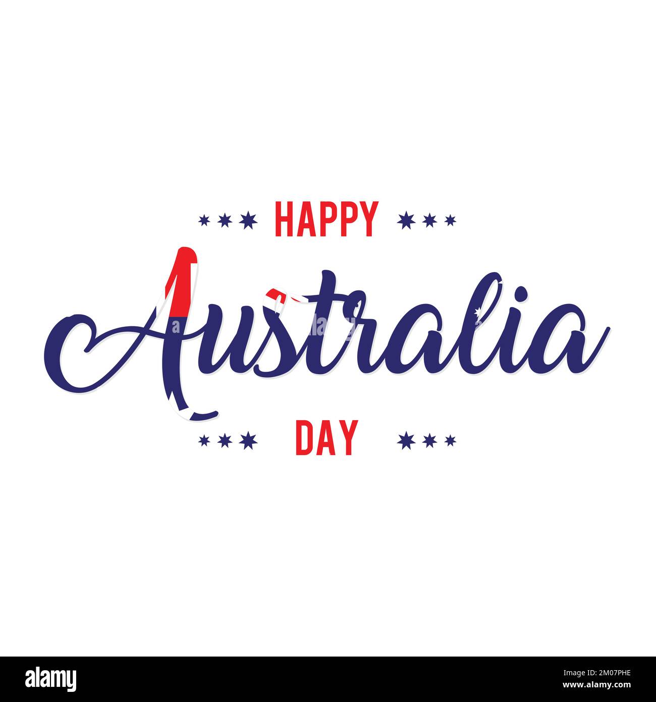 Happy Australia Day background letter shaped flag. Vector illustration