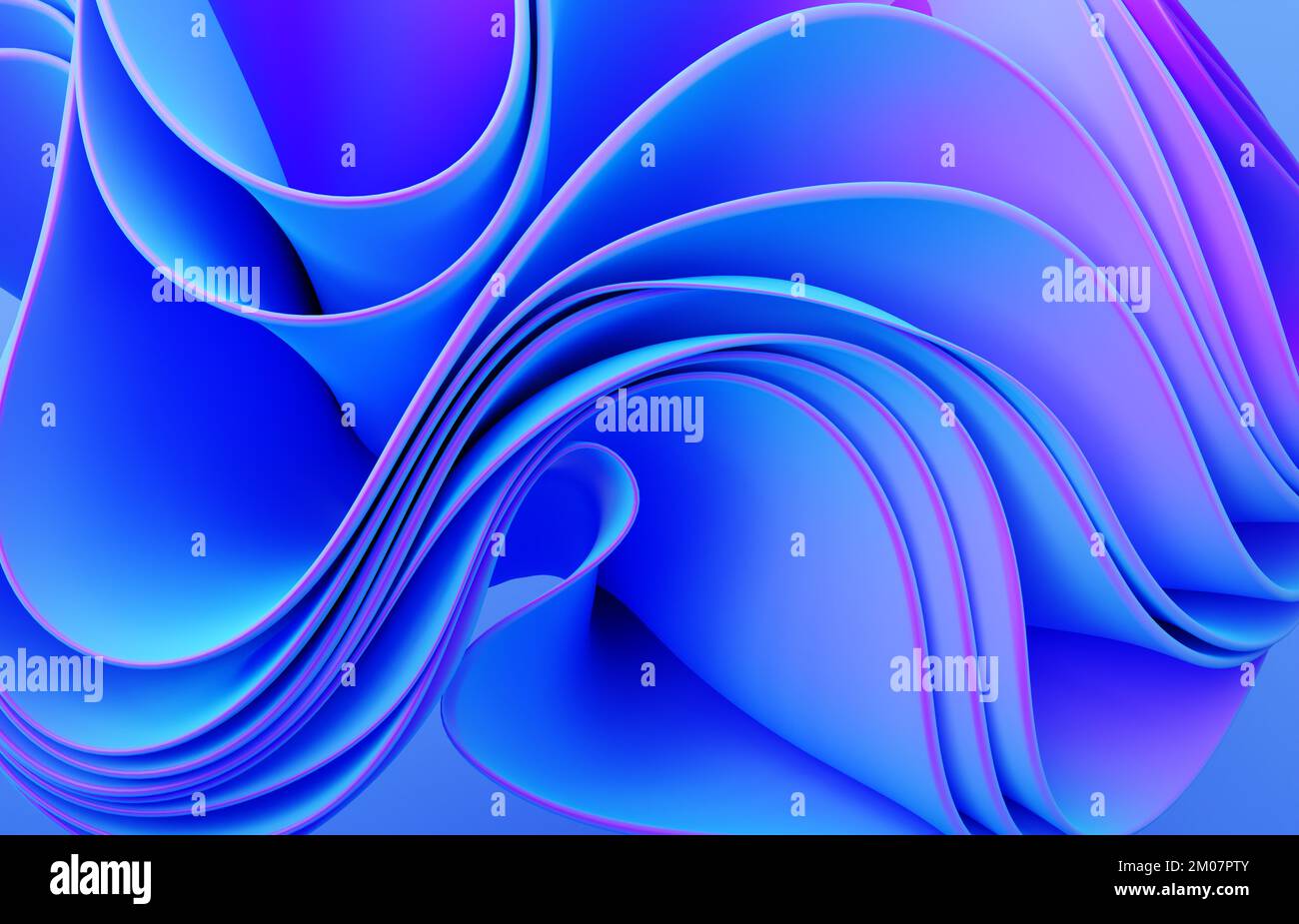 Abstract modern neon, blue, violet colors background with ruffle