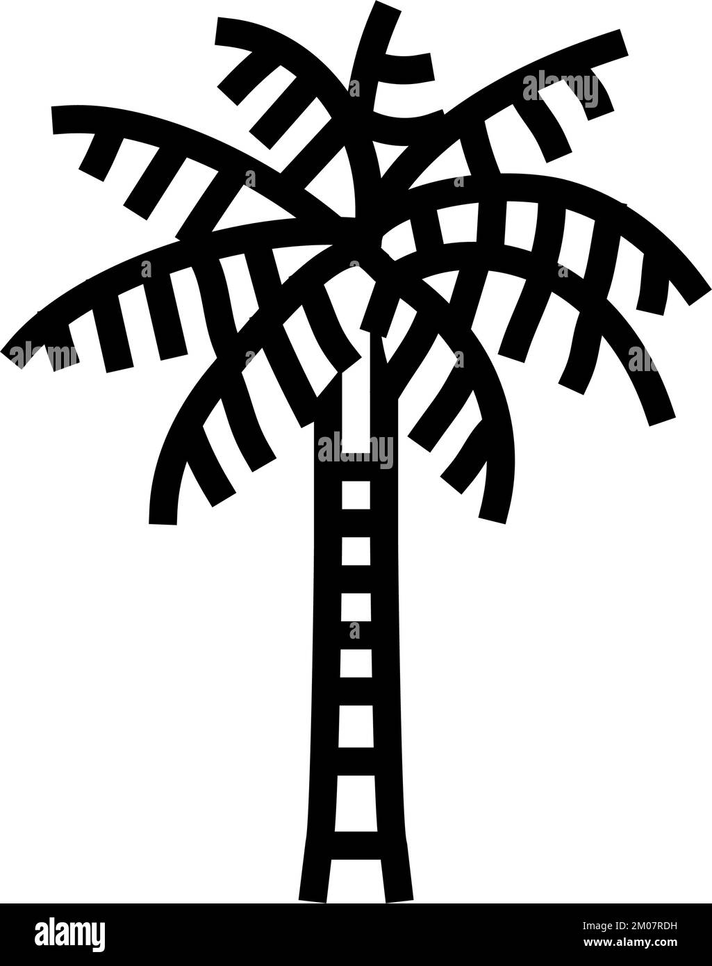 coconut palm tree line icon vector illustration Stock Vector