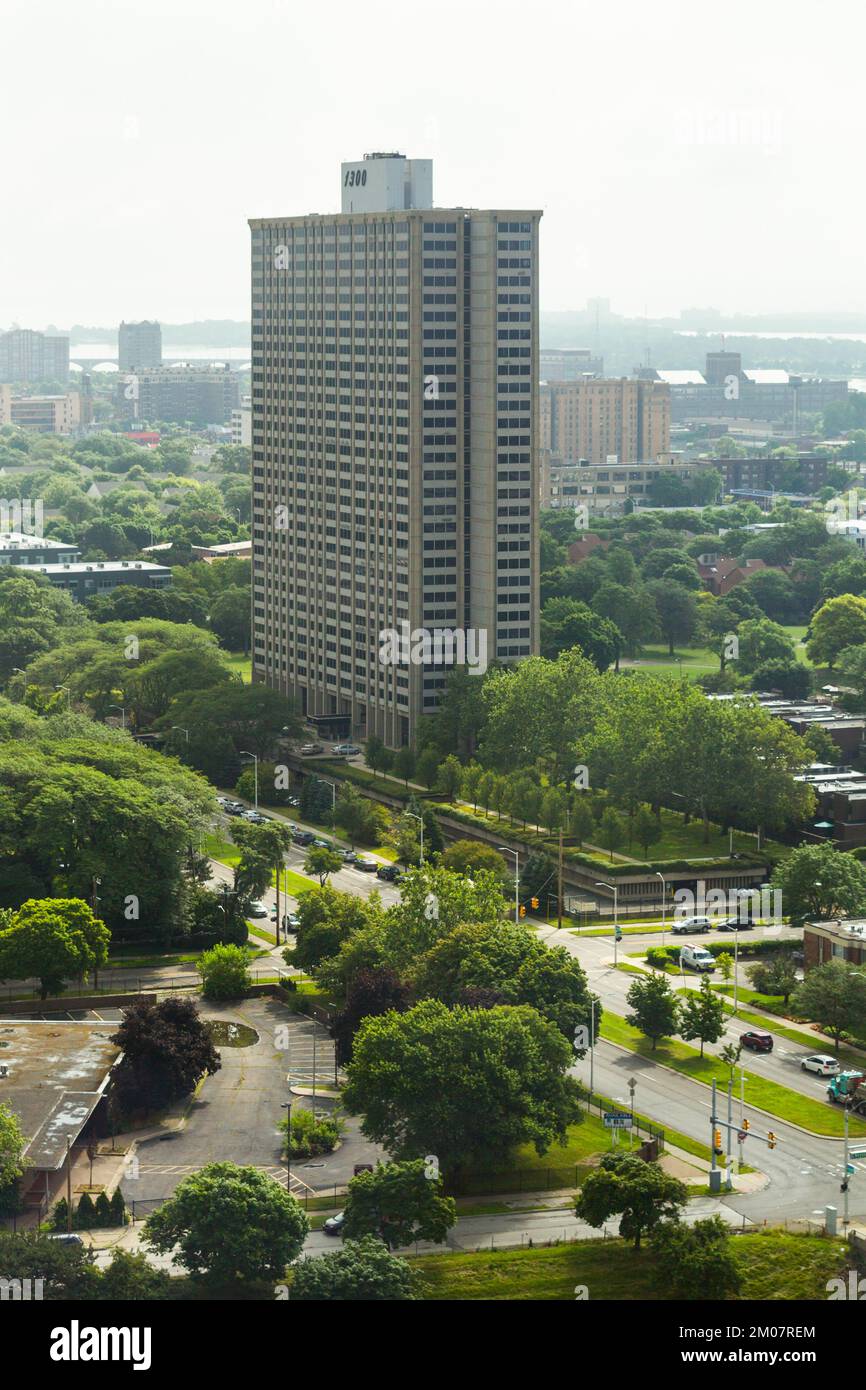The highrise housing coop at 1300 East Lafayette Street in Detroit