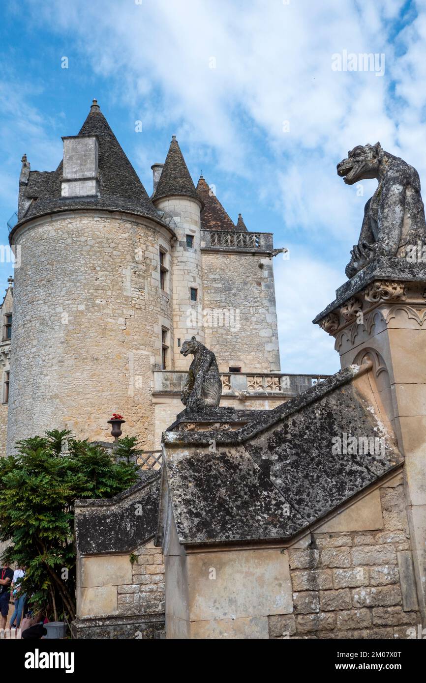 Chateau des Milandes, a castle in the Dordogne at Beynac et Cazenac, France Stock Photo