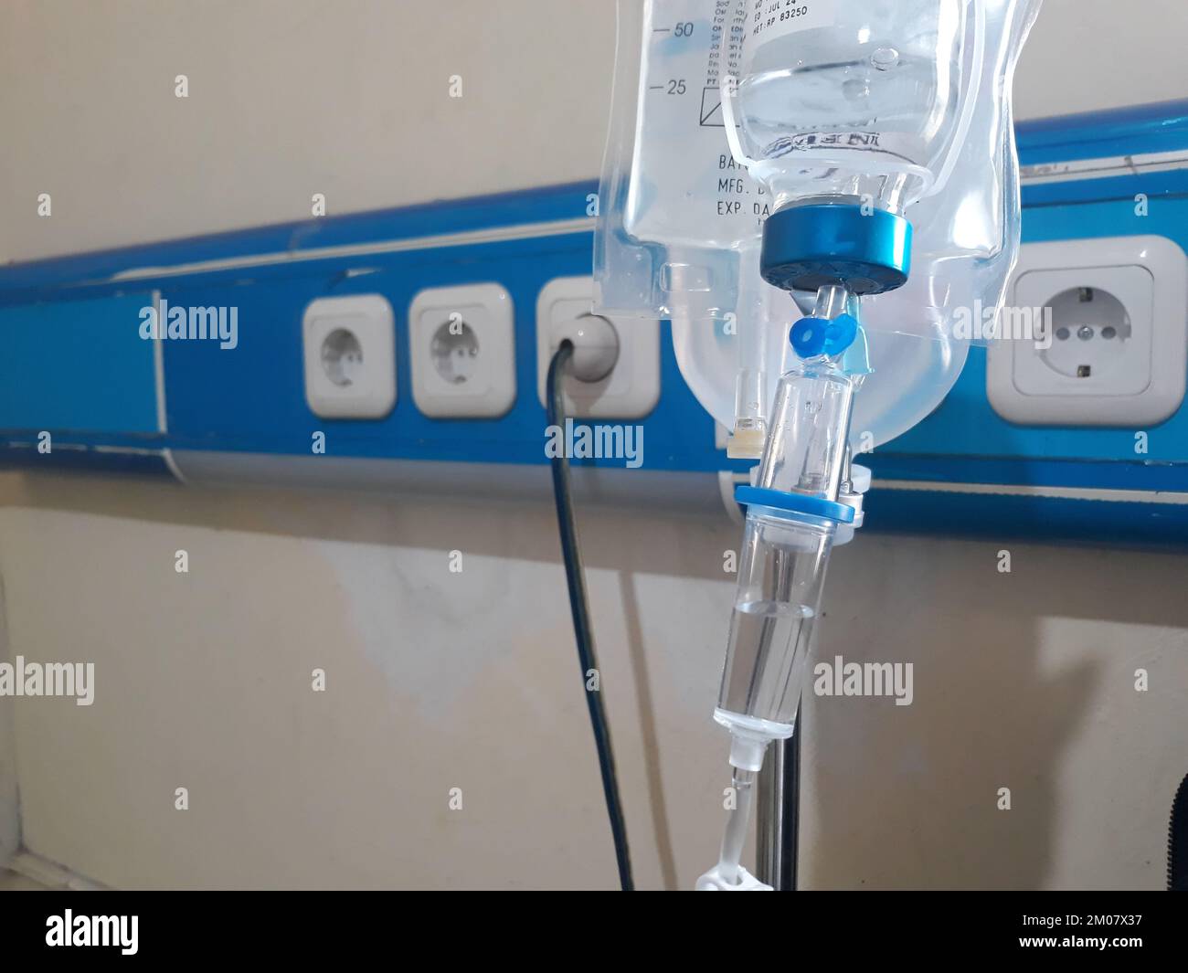 Close up infusion bottle in hospital Stock Photo