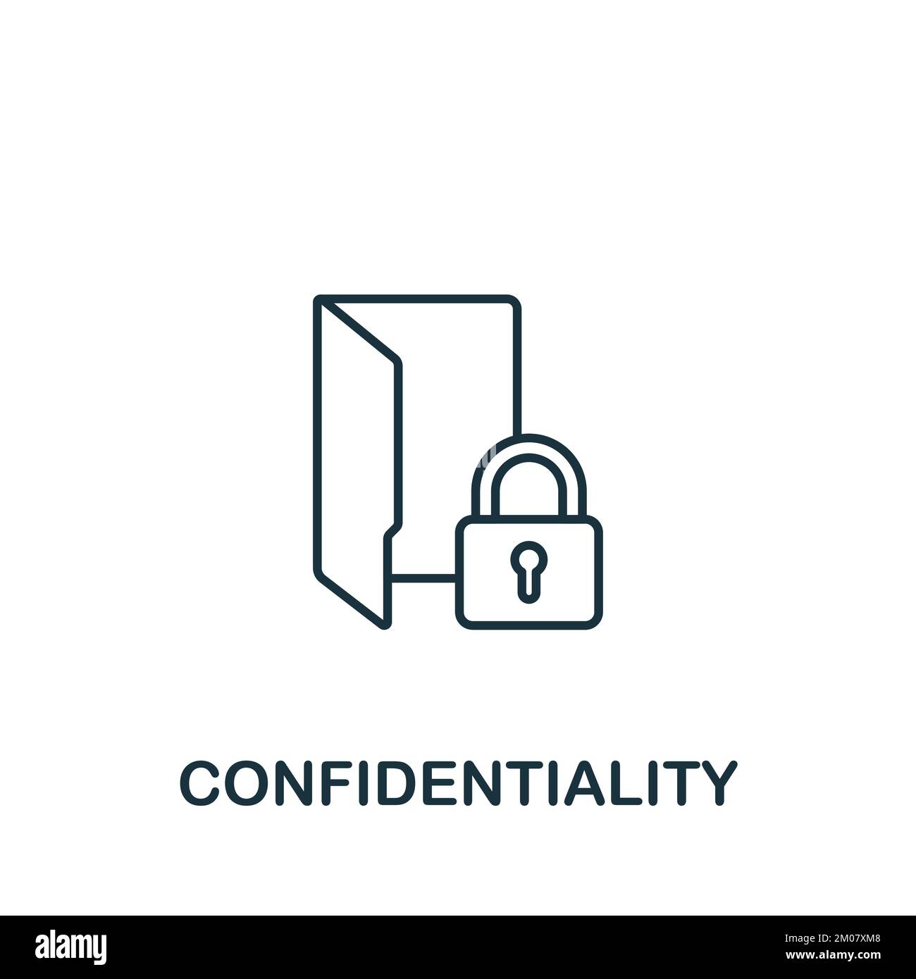 Confidentiality icon. Monochrome simple Business Intelligence icon for