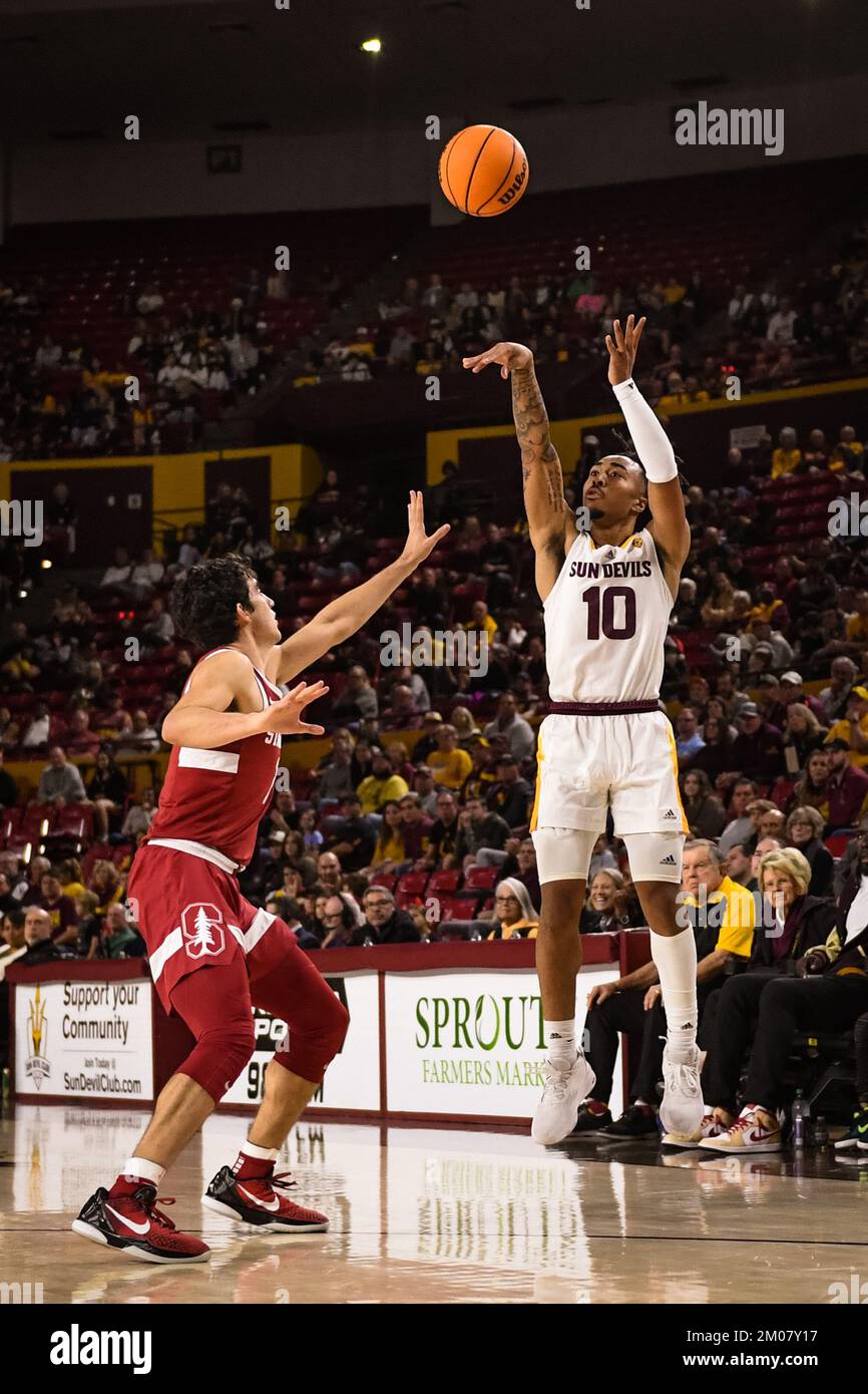 Arizona State guard Frankie Collins (10) attempts a three point shot in