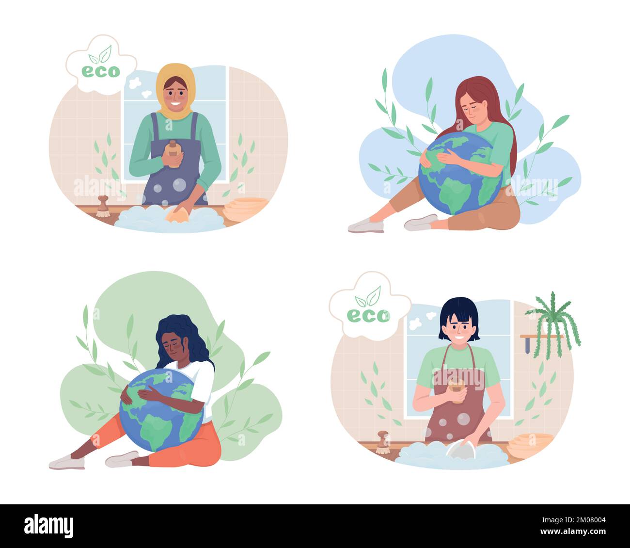 Environment care 2D vector isolated illustration Stock Vector