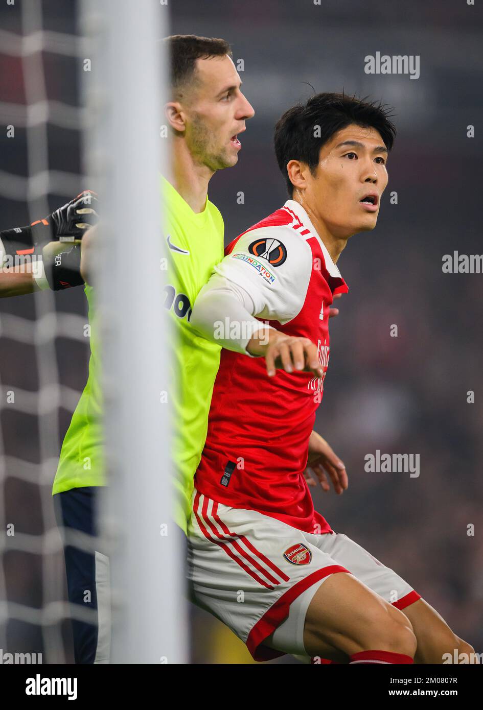 03 Nov 2022 - Arsenal v FC Zurich - UEFA Europa League - Group A - Emirates Stadium   Arsenal's Takehiro Tomiyasu during the match against FC Zurich Picture : Mark Pain / Alamy Stock Photo