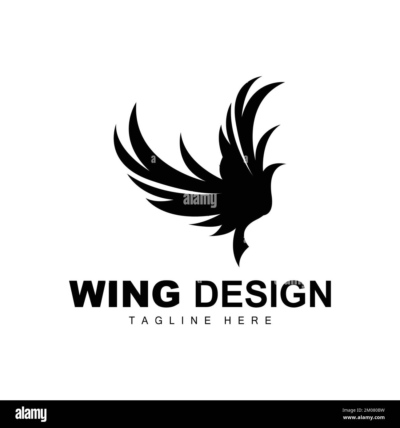 Wings Logo, Phoenix Logo, Bird Wing Vector, Template Illustration, Wing