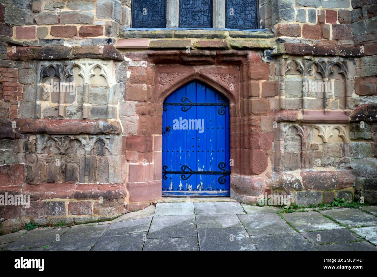 The west door, St. John the Baptist Church, Brinklow, Warwickshire, England, UK Stock Photo