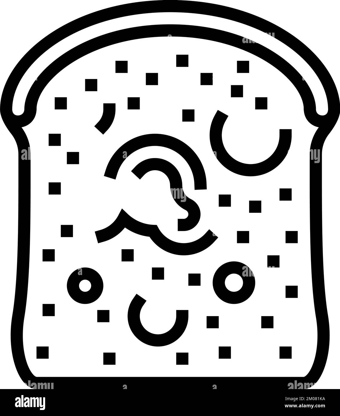 bread rotten food line icon vector illustration Stock Vector