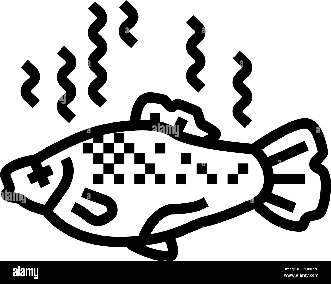 fish rotten food line icon vector illustration Stock Vector