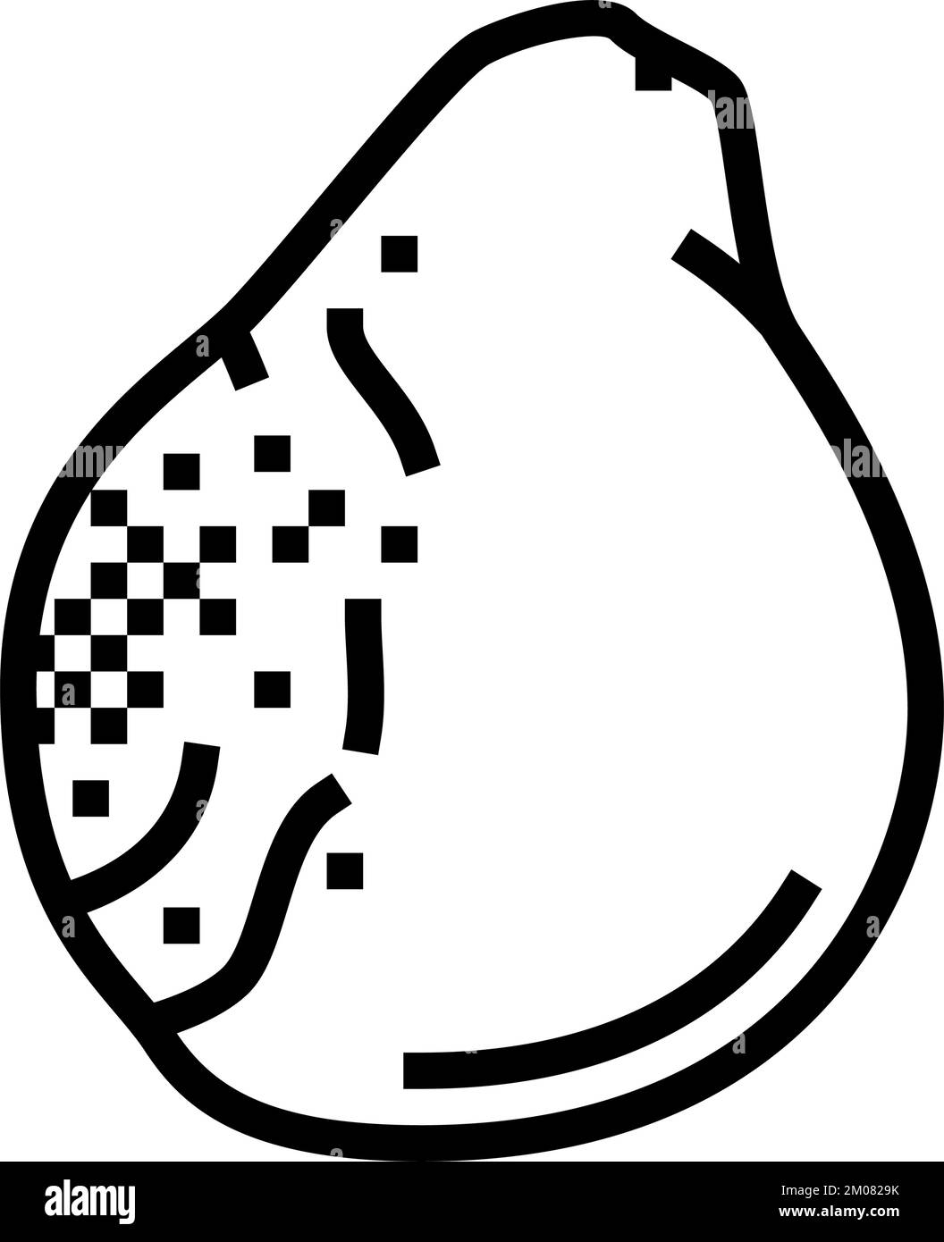 pear rotten food line icon vector illustration Stock Vector