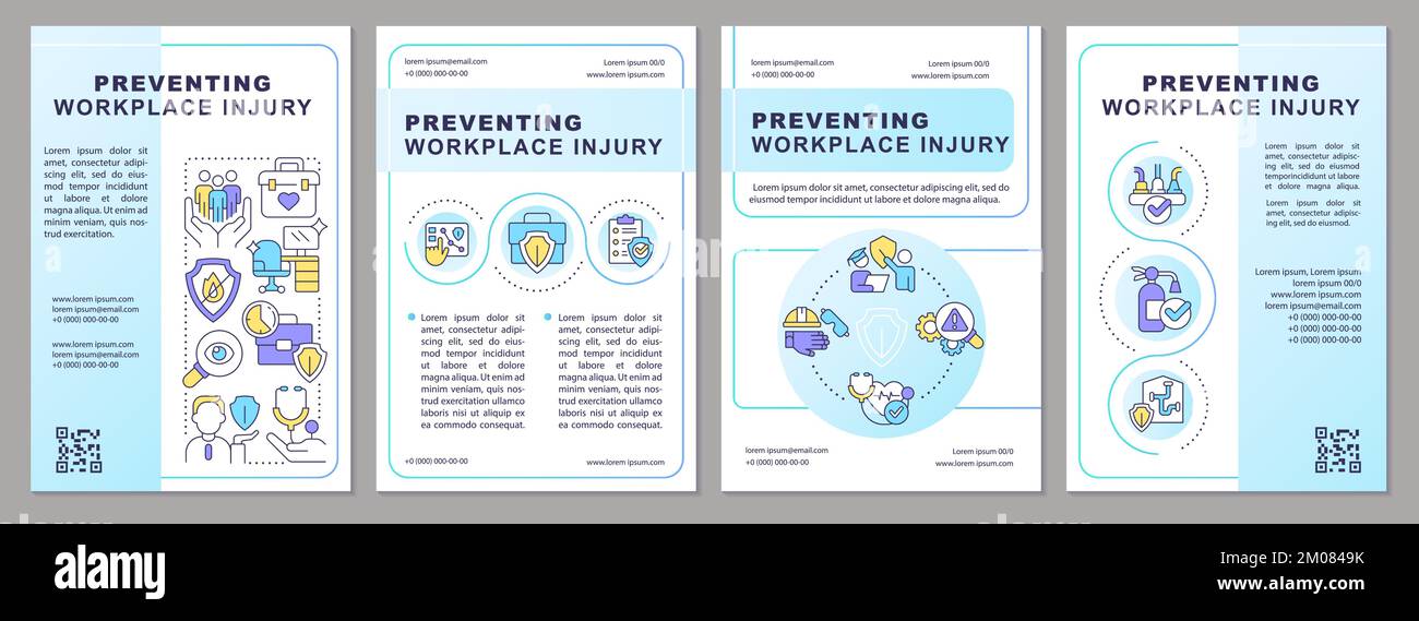 Avoiding employee injury brochure template Stock Vector Image & Art - Alamy