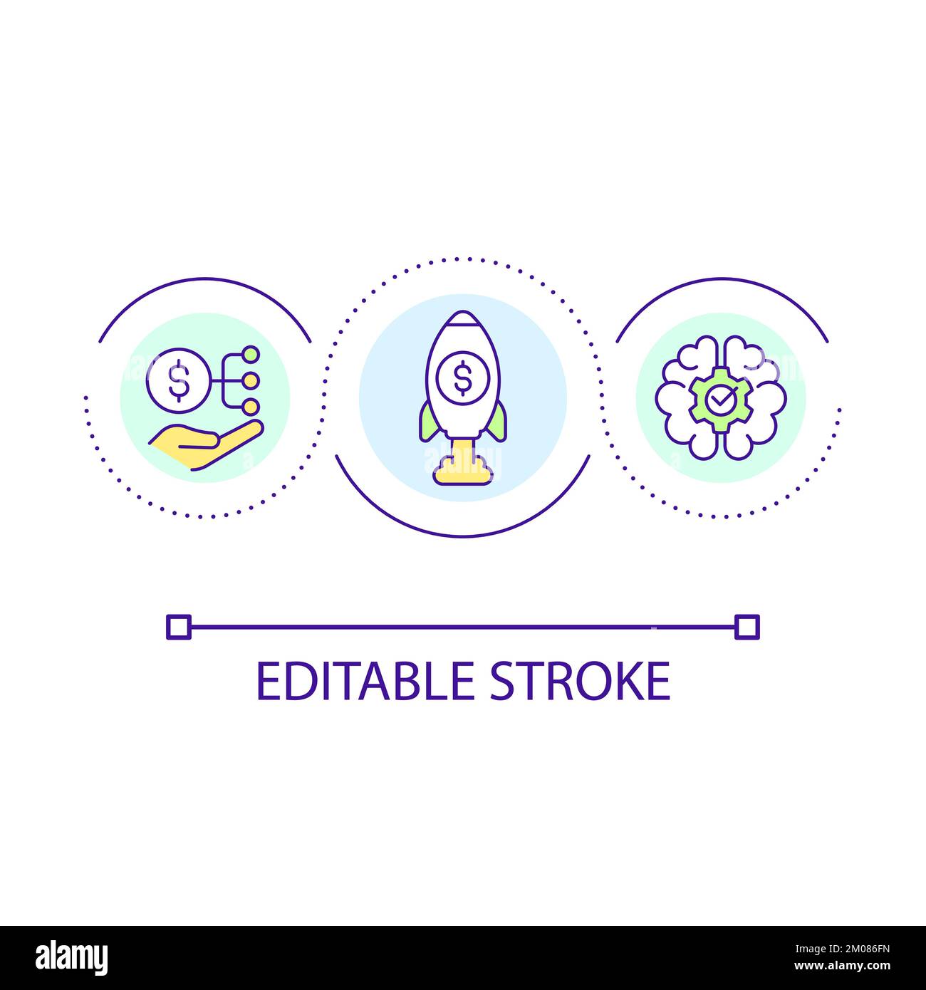 Boost income loop concept icon Stock Vector
