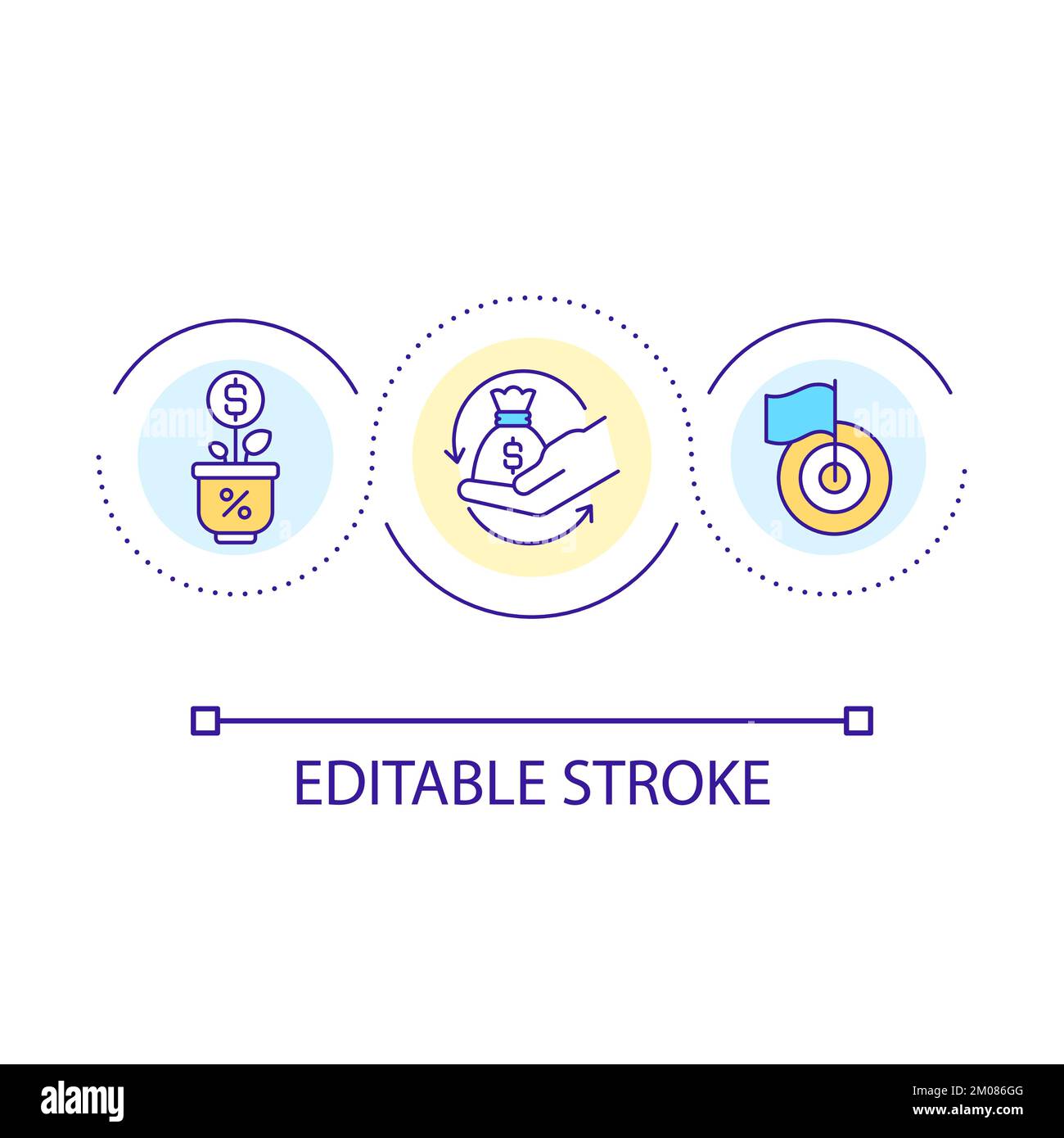 Boost income growth loop concept icon Stock Vector
