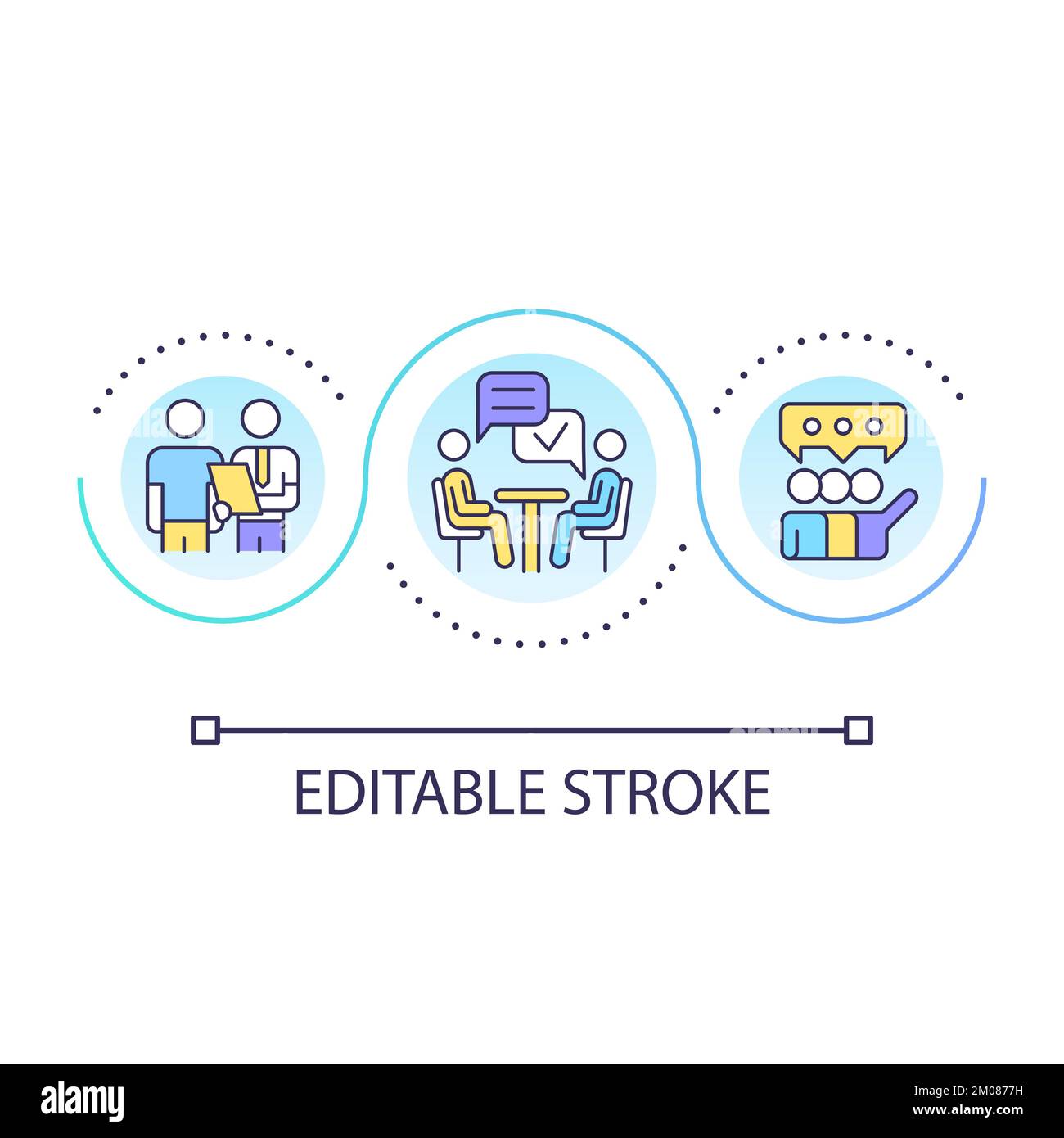 Ask neutral questions loop concept icon Stock Vector