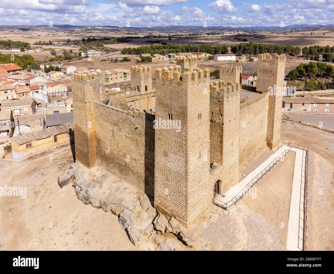 Sadaba Castle, 12th to 13th century, Sadaba, Cinco Villas, Aragon, Spain Stock Photo