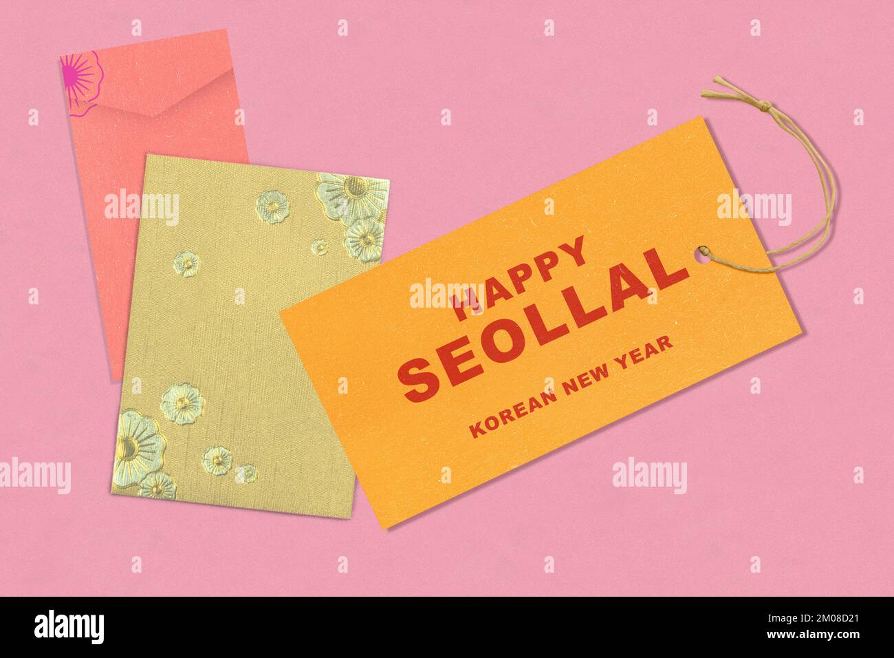 Card with greetings of Happy Seollal. Happy Korean New Year Stock Photo Alamy