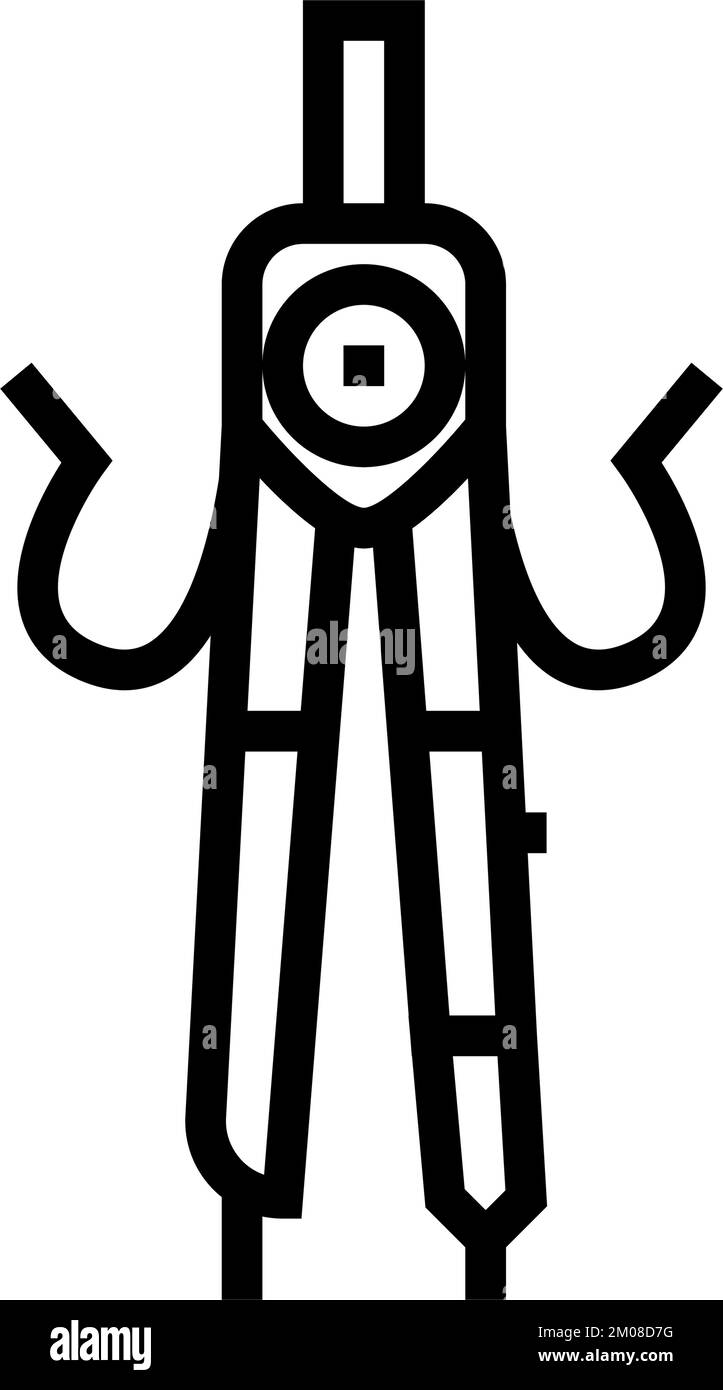 compass divider stationery character line icon vector illustration ...