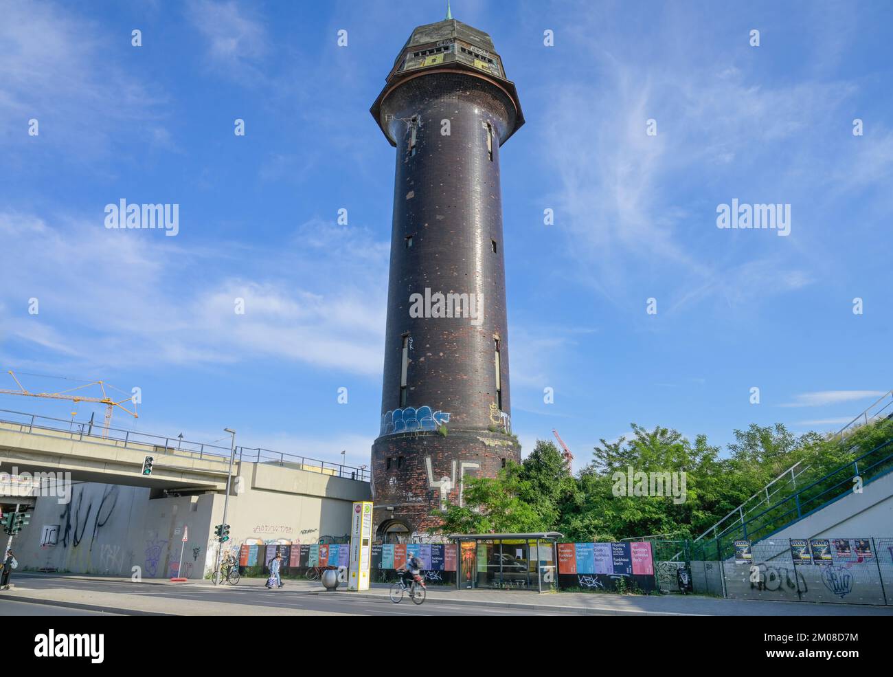 Wasserturm, Bahnhof Ostkreuz, Friedrichshain, Berlin, Deutschland Stock