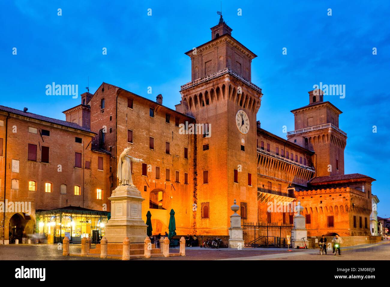 View of the Castello Estense, Ferrara Italy Stock Photo