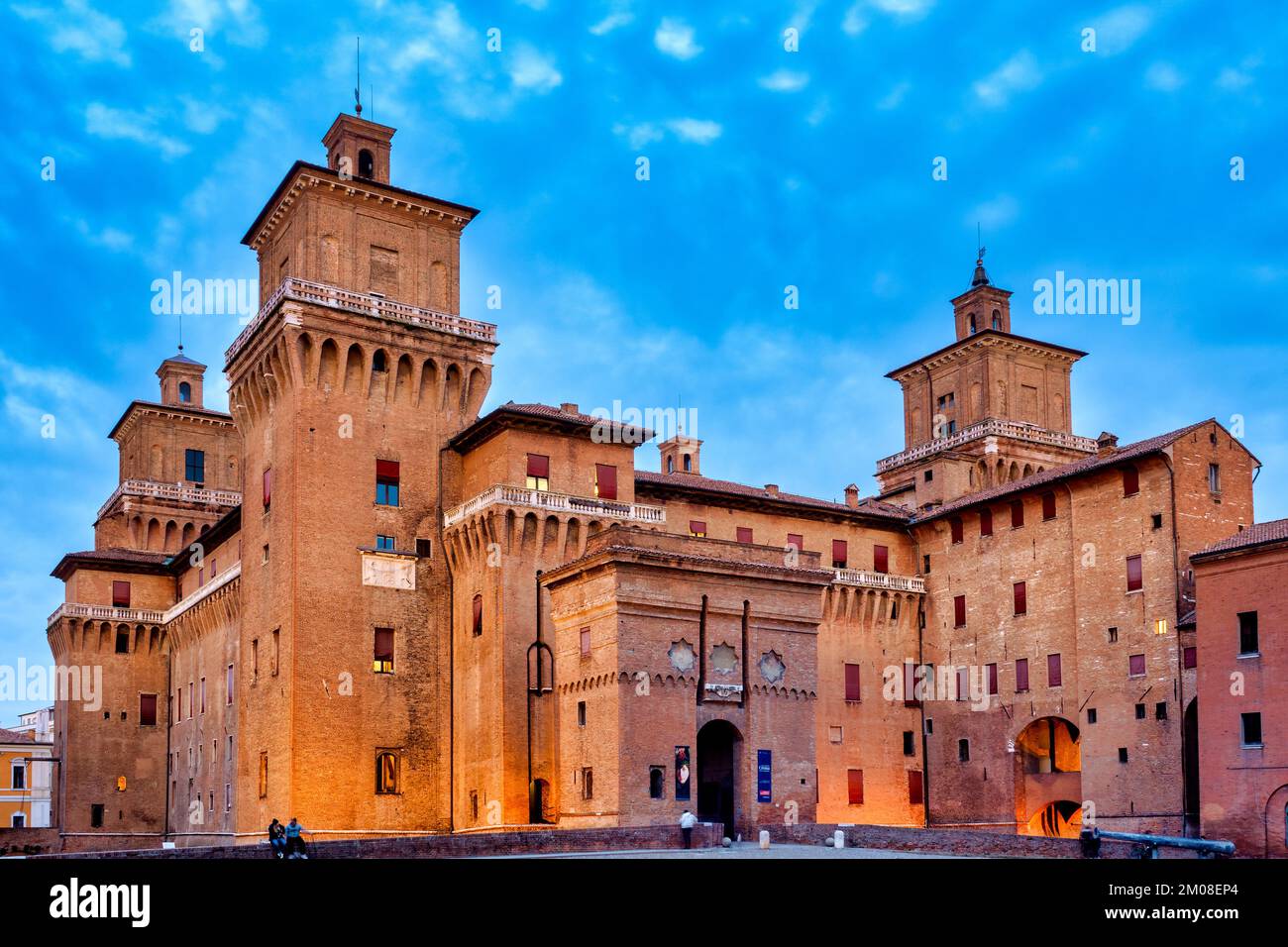 View of the Castello Estense, Ferrara Italy Stock Photo