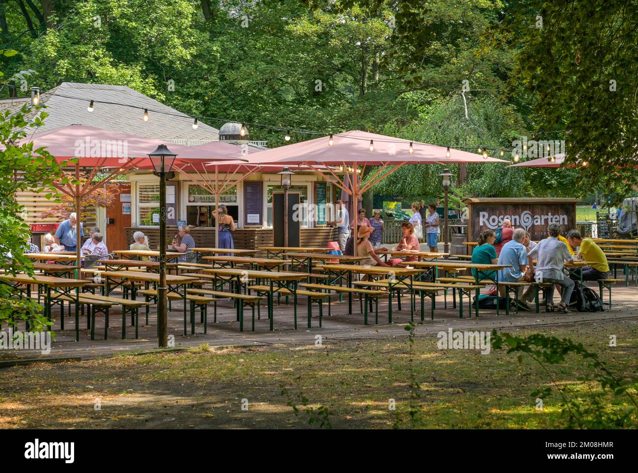 Rosengarten Biergarten, Bürgerpark, Pankow, Berlin, Deutschland Stock