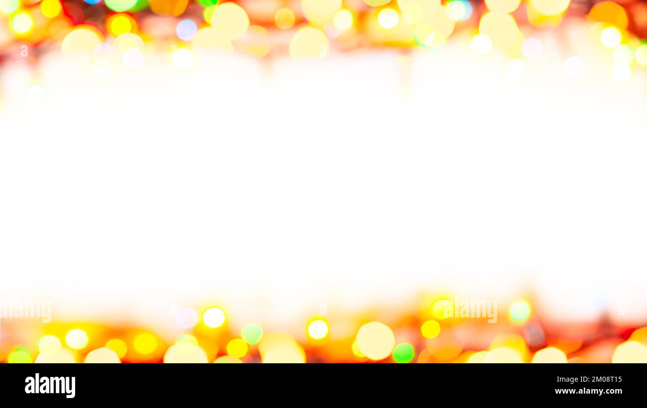 Christmas Lights - Abstract composition with space for text on pure white background Stock Photo