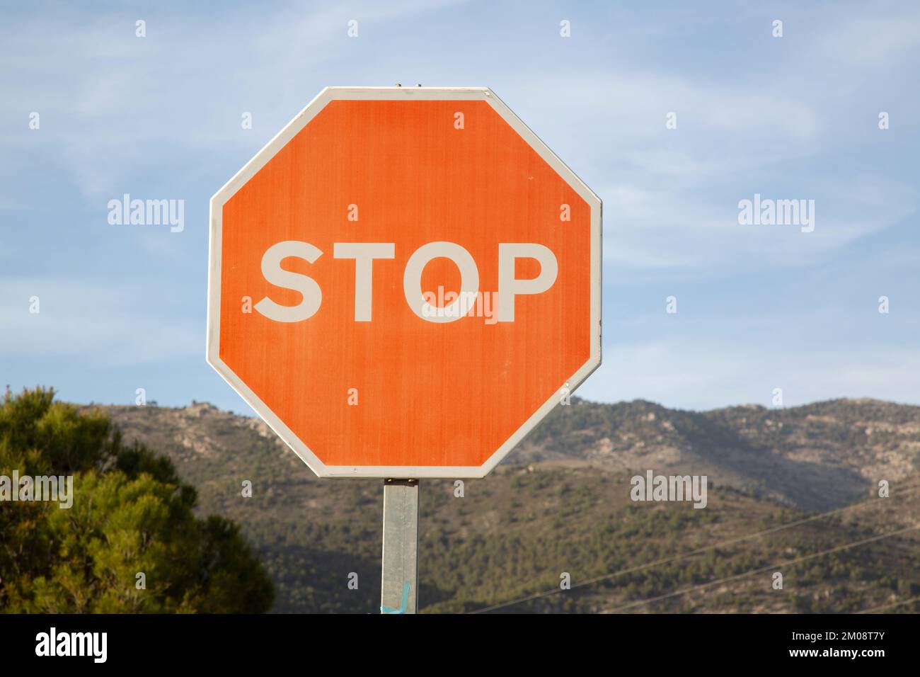 Red Stop Sign in Rural Setting Stock Photo - Alamy