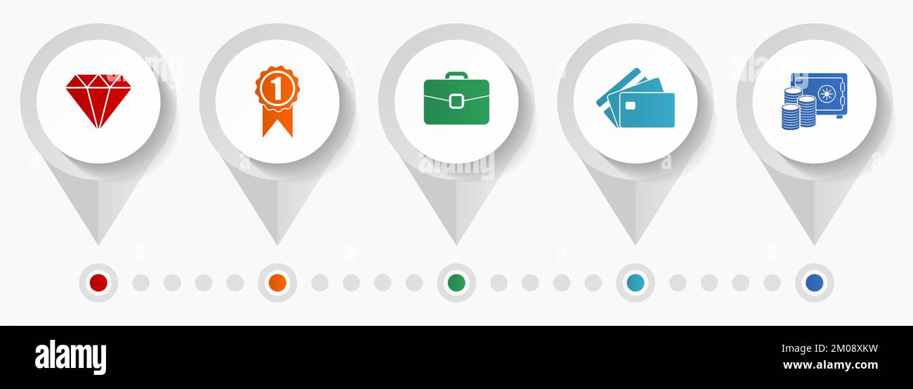 Shopping vector icons, trade flat design web pointers collection ...