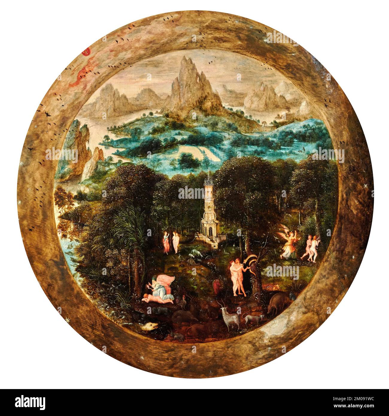 Paradiso terrestre  - olio su tavola  - Herri met de Bles detto il Civetta - 1550   - Amsterdam, Rijksmuseum Stock Photo