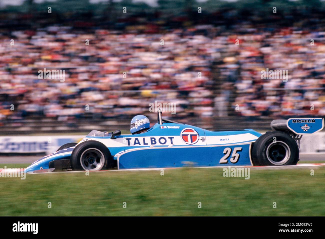 25 Tambay Patrick (fra), Equipe Talbot Gitanes, Ligier-Matra JS17, action during the 1981 German Grand Prix, 10th round of the 1981 FIA Formula 1 World Championship, on the Hockenheimring, from July 31 to August 2, 1981, in Hockenheim, Germany - Photo Thierry Bovy / DPPI Stock Photo