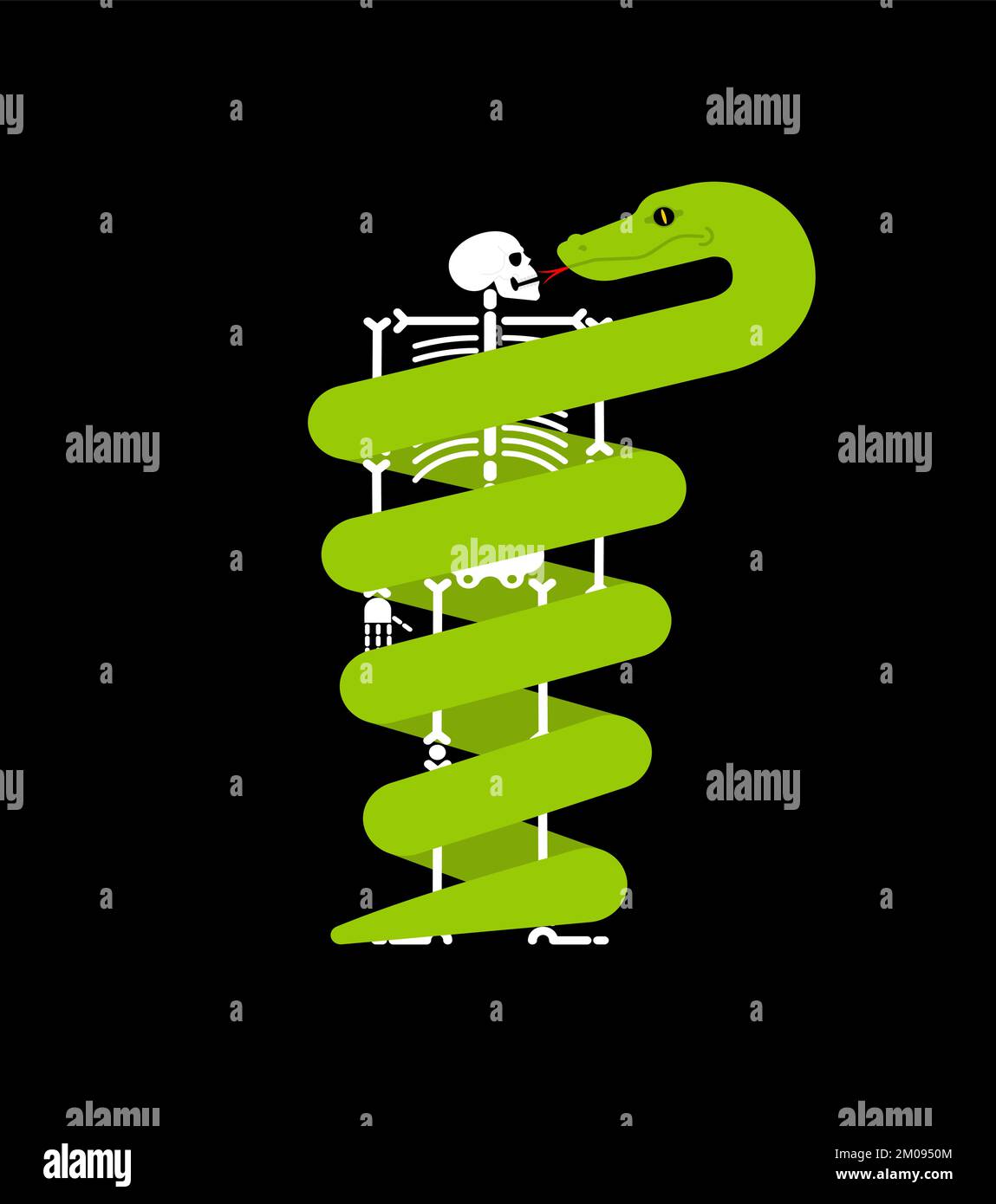 Snake wrapped around skeleton. Vector illustration Stock Vector Image ...