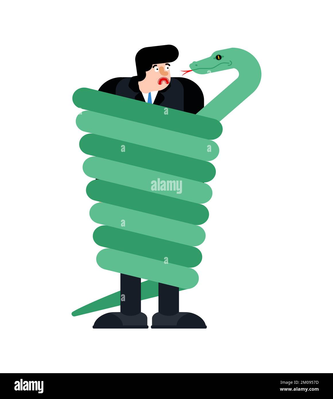 Snake wrapped around man. Vector illustration Stock Vector Image & Art ...