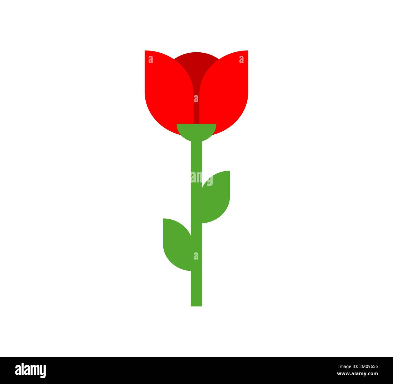 Tulip red flower isolated. Vector illustration Stock Vector