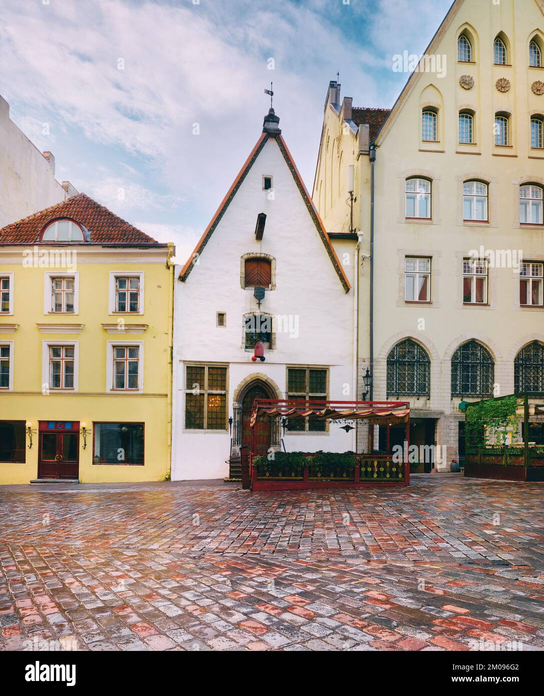 Medieval Architecture In Tallinn Estonia Street Cafe Restaurants 