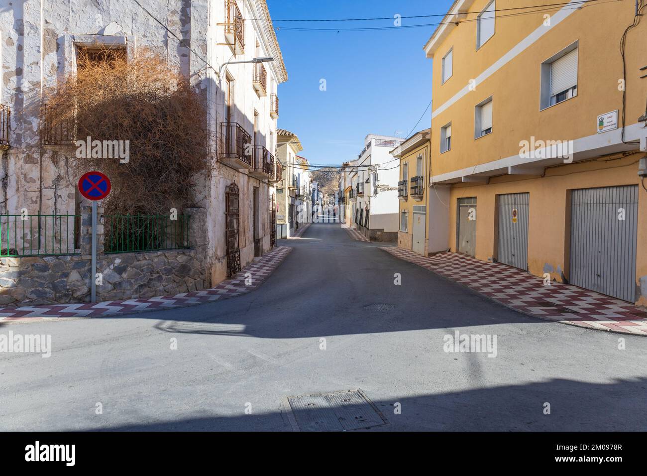 Streets of Cantoria Town, Almanzora Valley, Almeria province, Andalusia, Spain Stock Photo