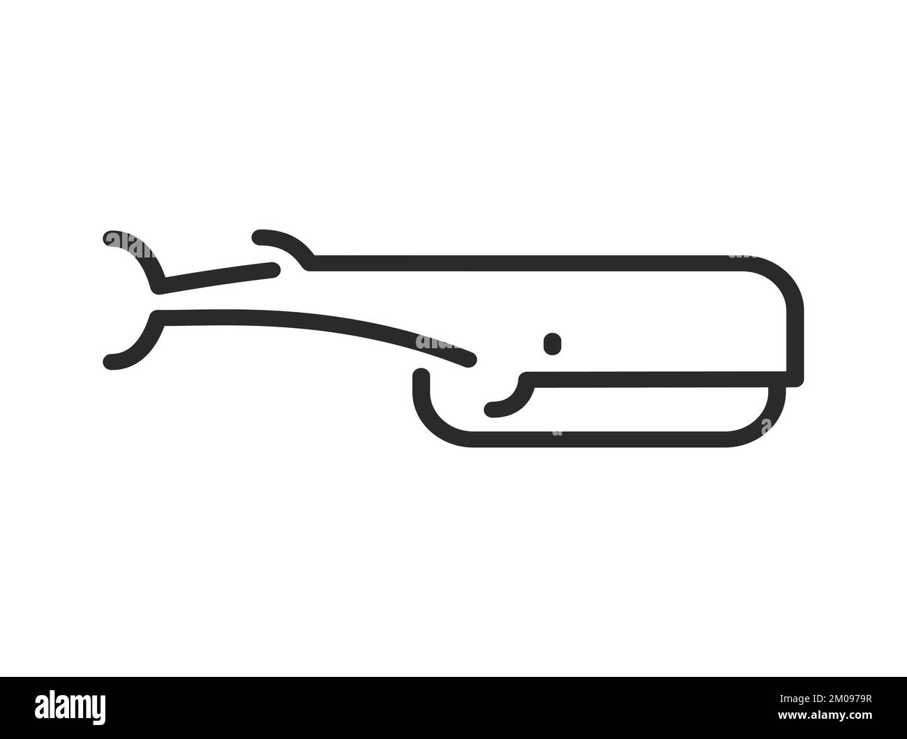 Whale linear symbol icon. Sea animal line sign Stock Vector Image & Art ...