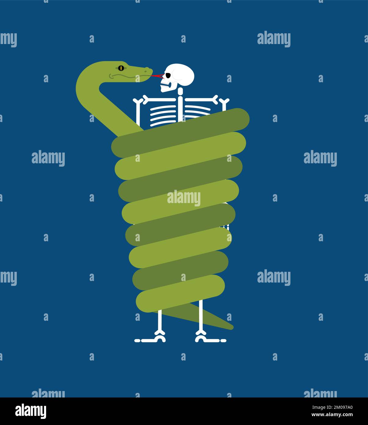 Snake wrapped around skeleton. Vector illustration Stock Vector Image ...