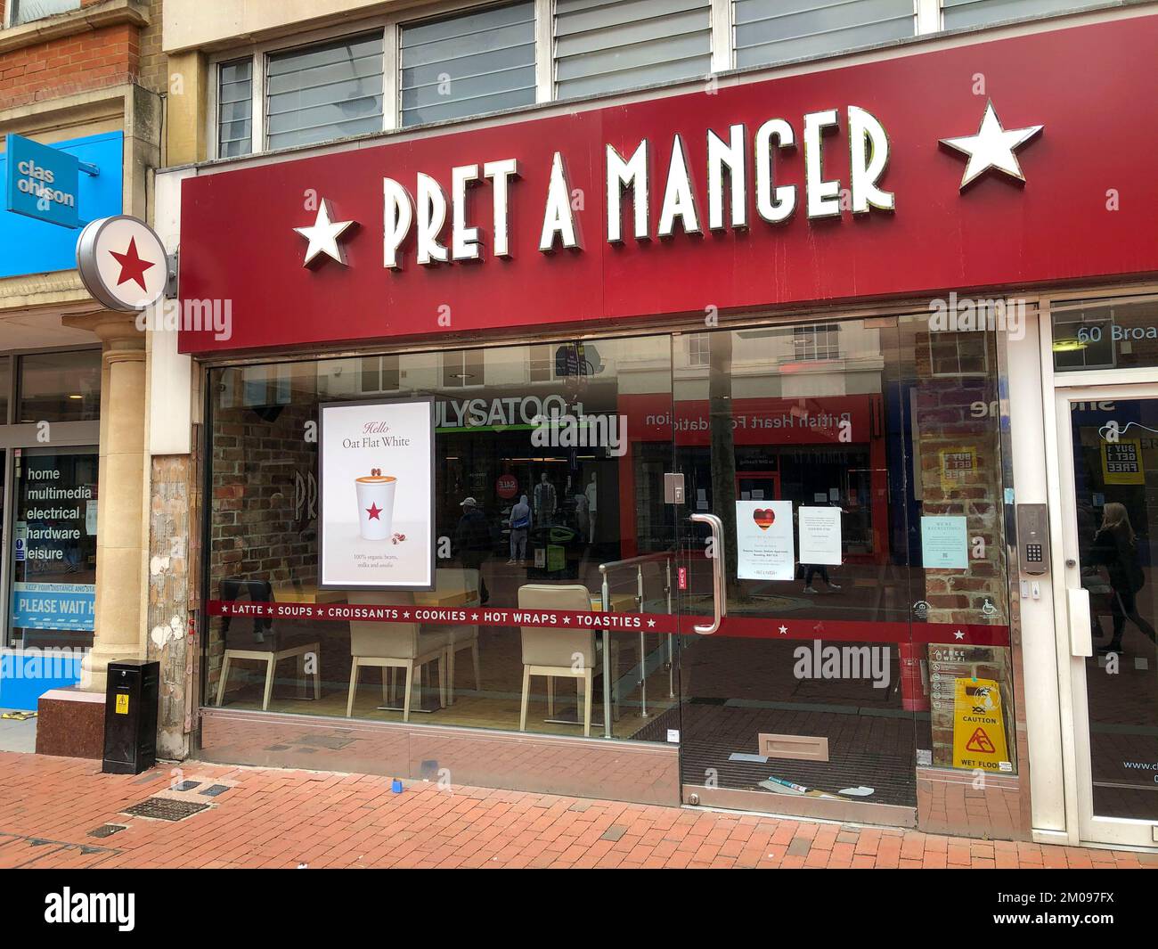 File photo dated 06/07/20 of a Pret A Manger, as a coroner has called for a robust system of recording serious cases of anaphylactic shock following the death of a woman who died after eating a Pret a Manger sandwich. Celia Marsh, 42, who had an acute dairy allergy, ate a super veg vegan wrap contaminated with milk from the sandwich chain's Bath store. Stock Photo